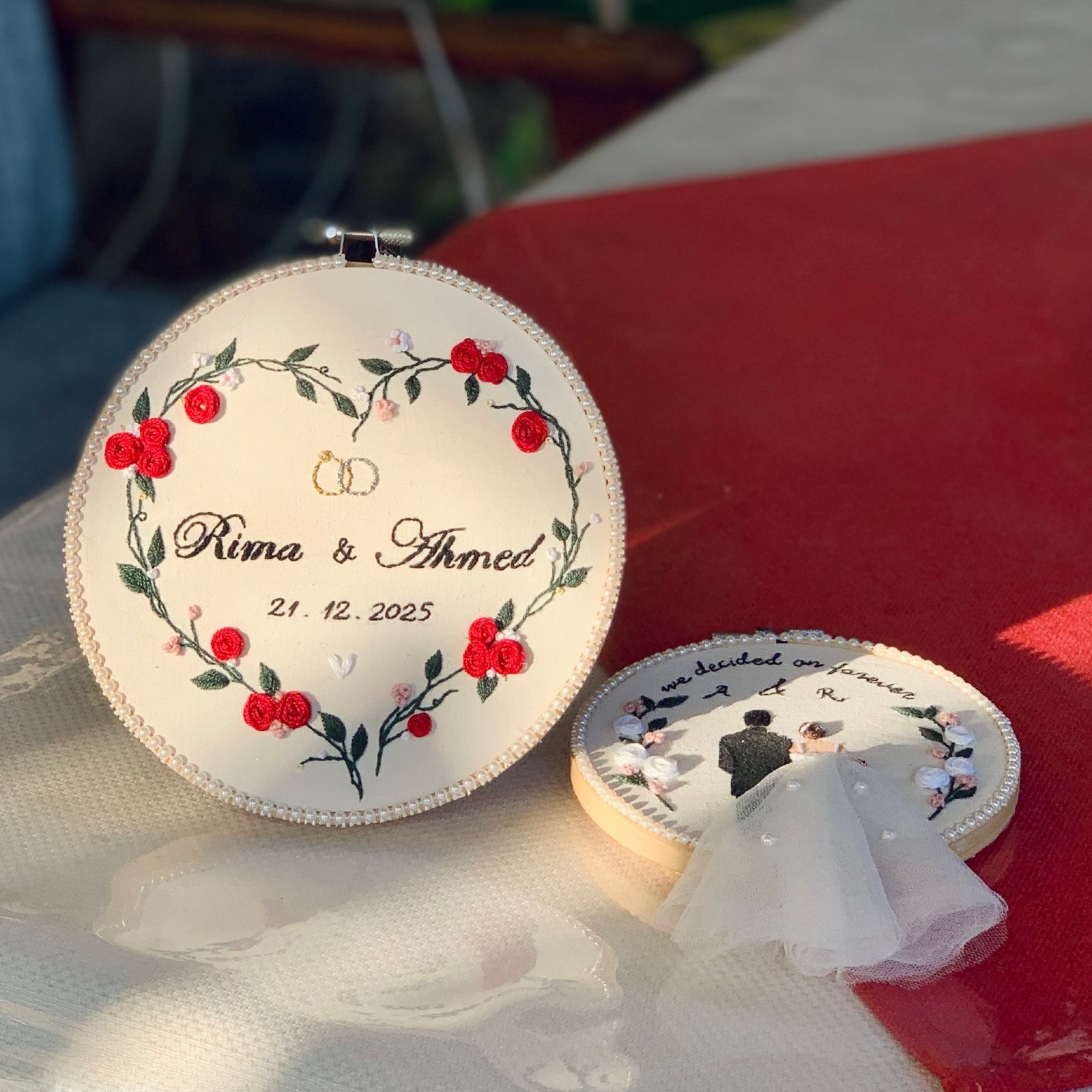 Custom wedding embroidery